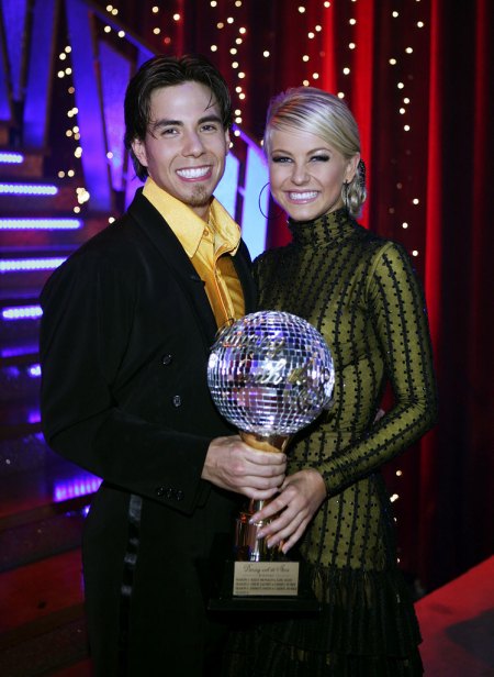 Apolo and dance partner Julianne Hough, beaming with pride. (Photo courtesy of Yahoo TV)